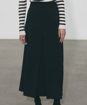 NICK&NICOLE(ニック&ニコール)の「INVERTED BANDING LONG SKIRT_BLACK(Skirts)」