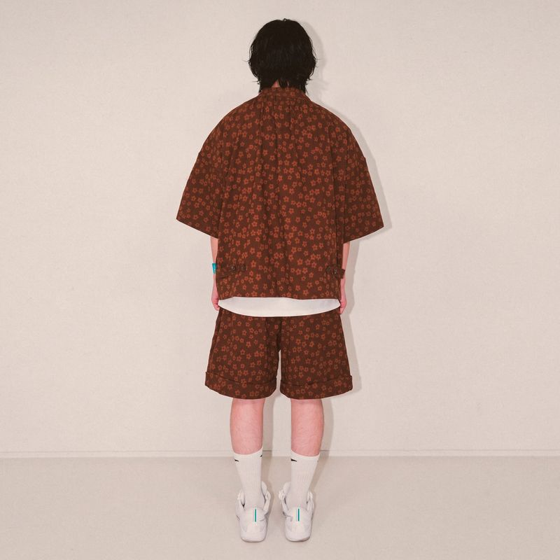 flower robe cardigan_brown