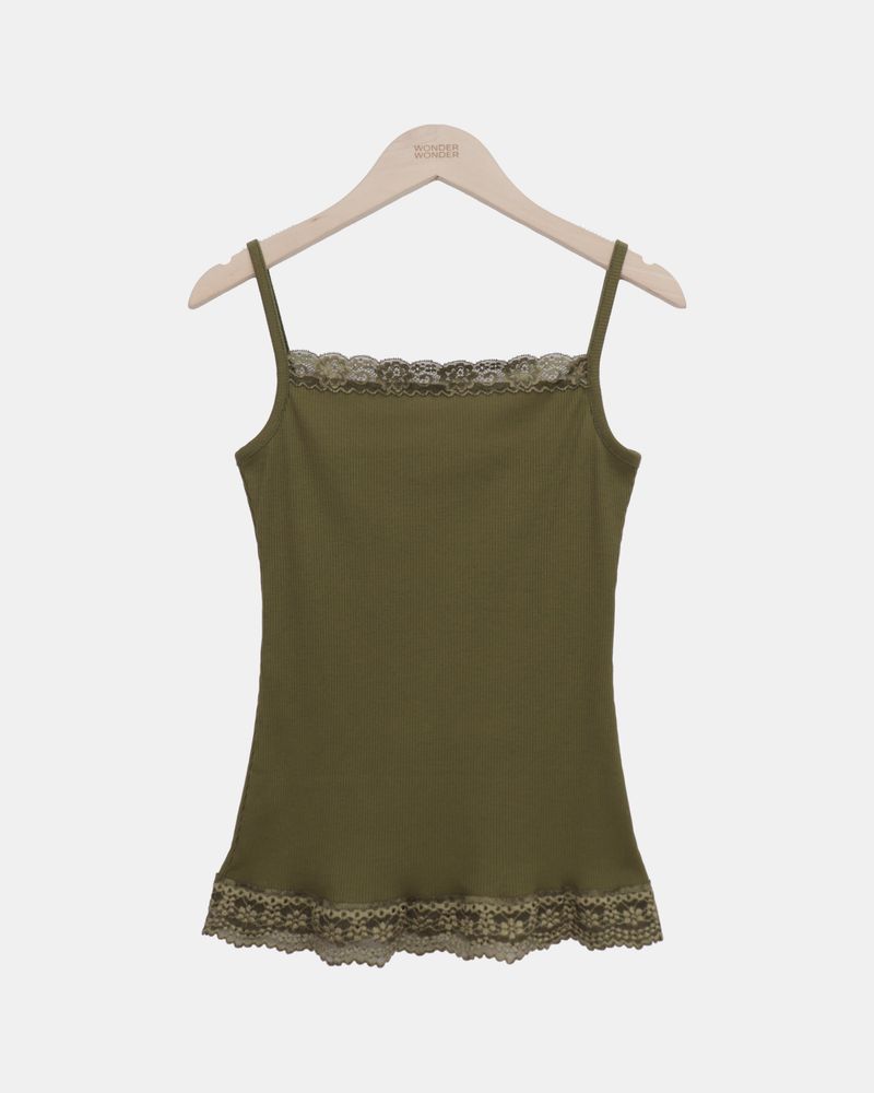 Vuet Lace Ribbed Sleeveless Top