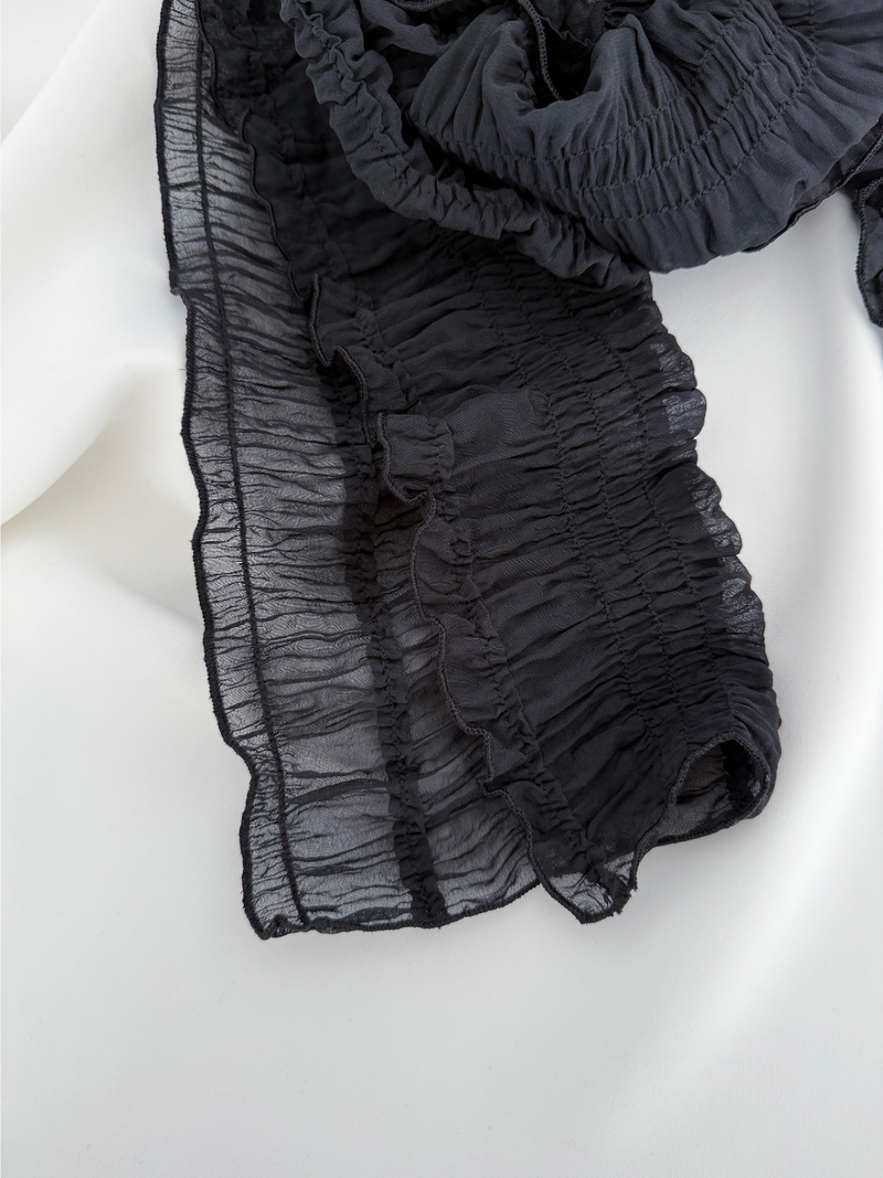 crinkled veil scarf (2color)