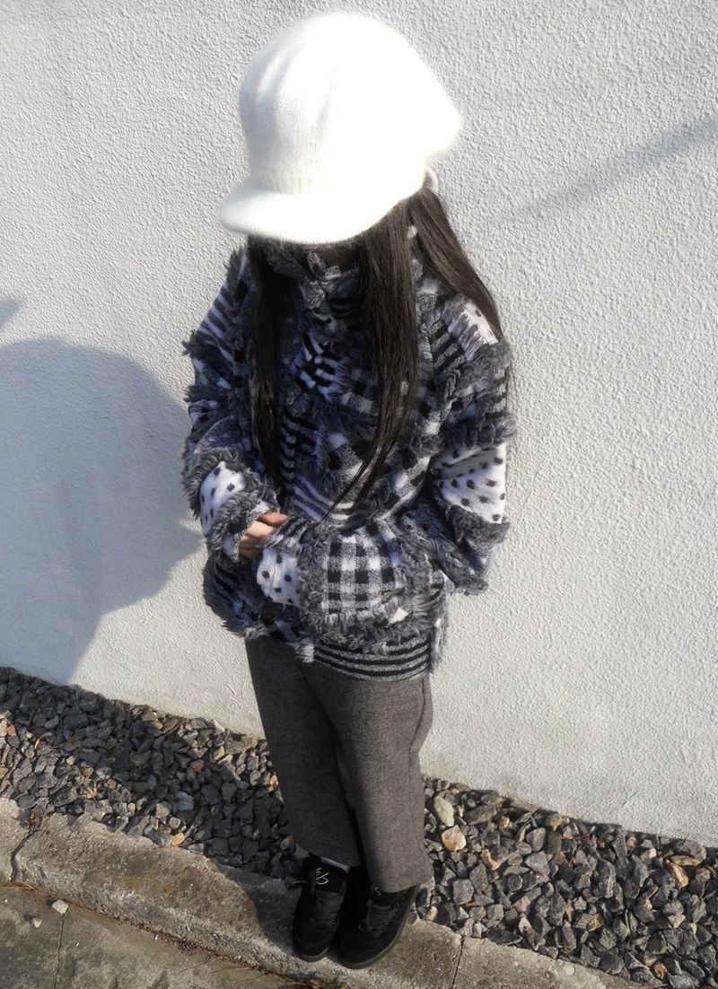 patch jacket cardigan