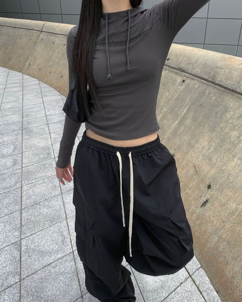 Lettering slim hoodie
