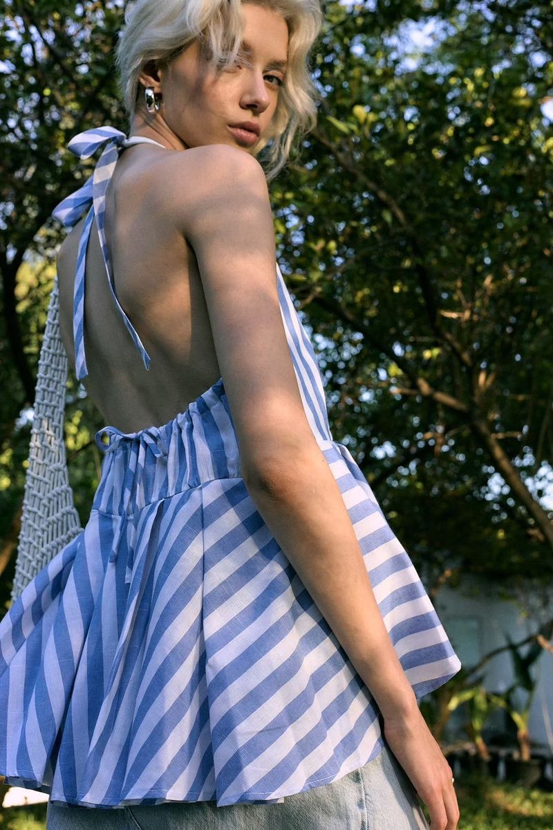EVIE Velano HALTER TOP BLUE