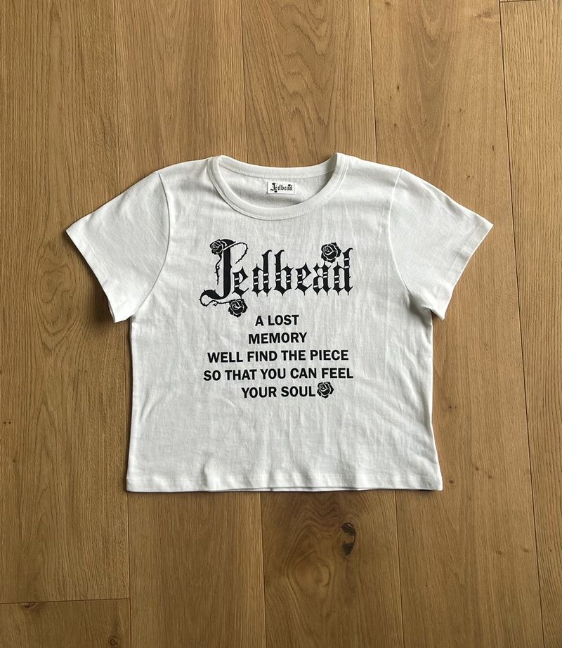 [MADE] ROSE LOGO CROPPED TEE IVORY  
