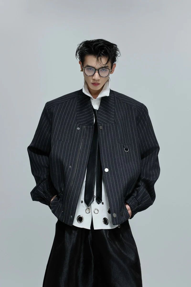 Argue Cultureの「Striped Cropped Button Jacket（Jackets/Outerwear）」