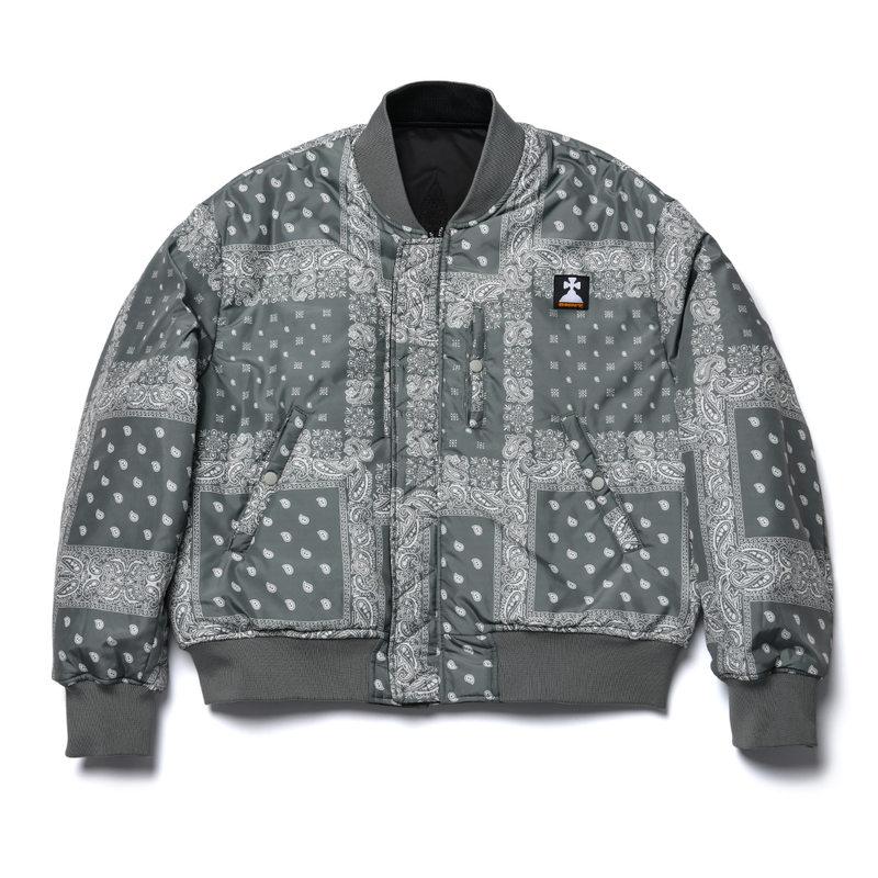 Dominant Paisley Reversible MA-1_BLACK