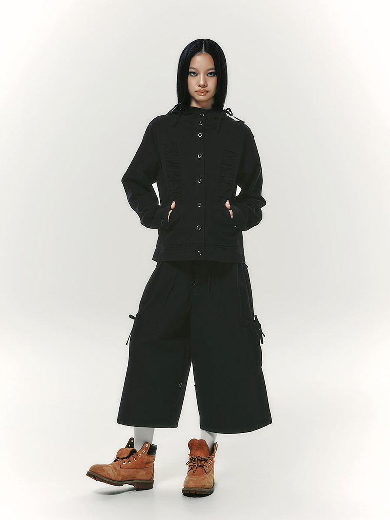 COTTON CAPRI PANTS BLACK