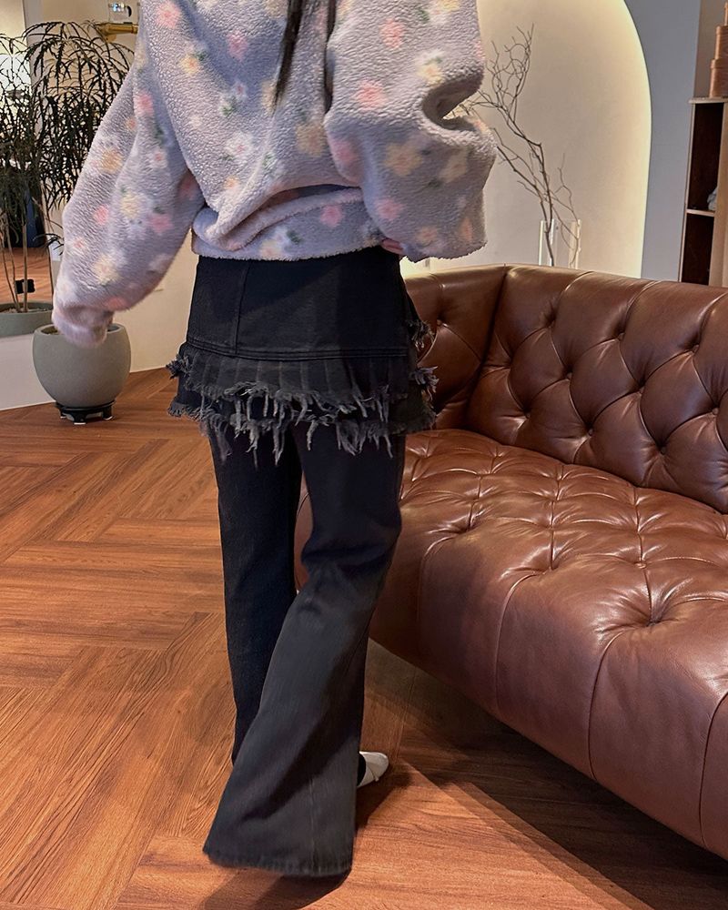 DENIM SKIRT PANTS