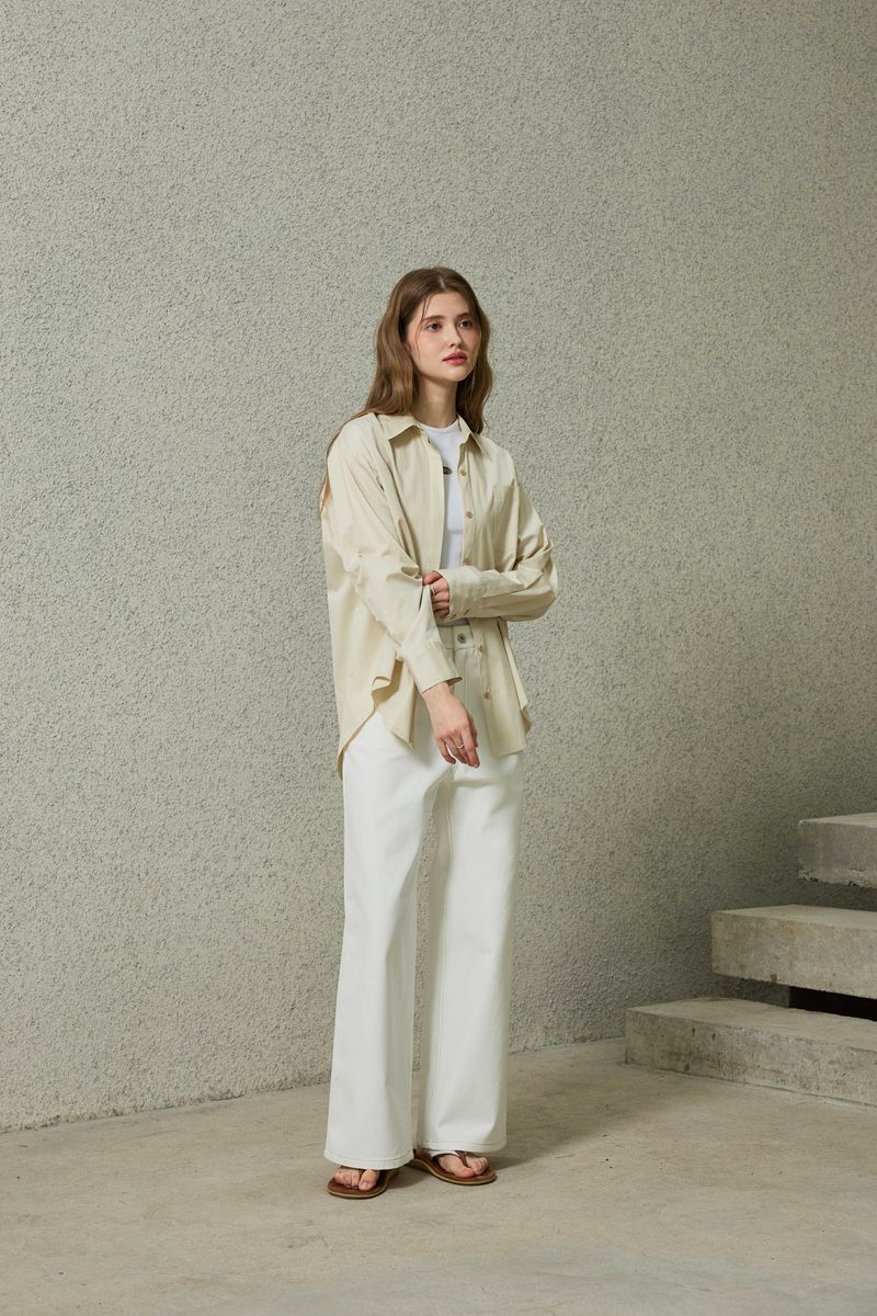 BRIGHT OVERSIZED SHIRT / BEIGE