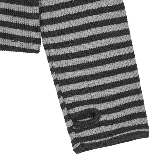 Iken Striped Waffle Crop Top