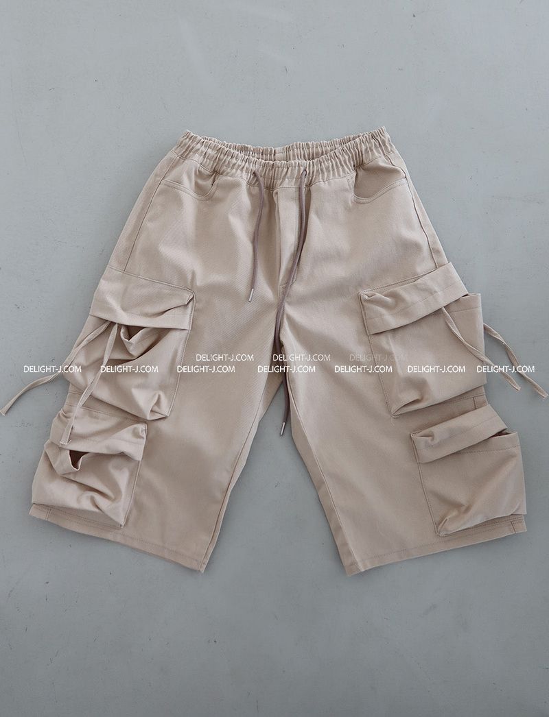 [UNISEX] バミューダカーゴワイドパンツ
