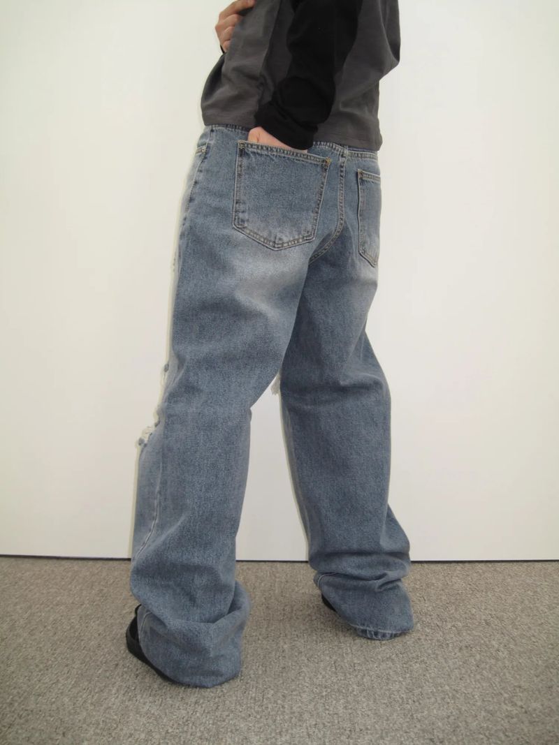 589 Asymmetric Damaged Pants