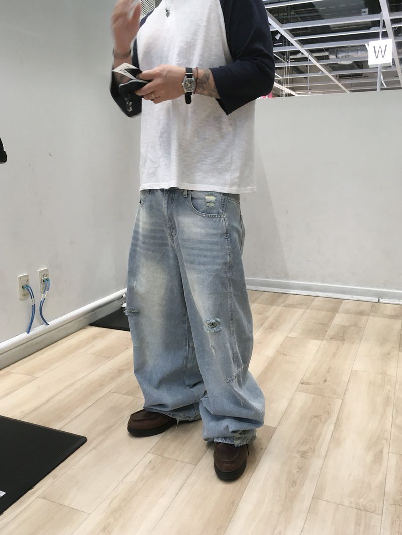 No.1814 F brush light denim PT
