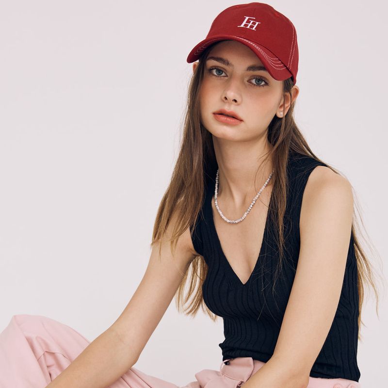 SIGNATURE LOGO STITCH BALL CAP (RED)