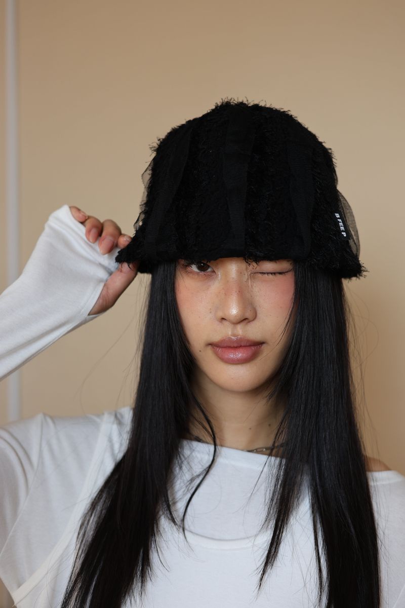 lace beanie_black