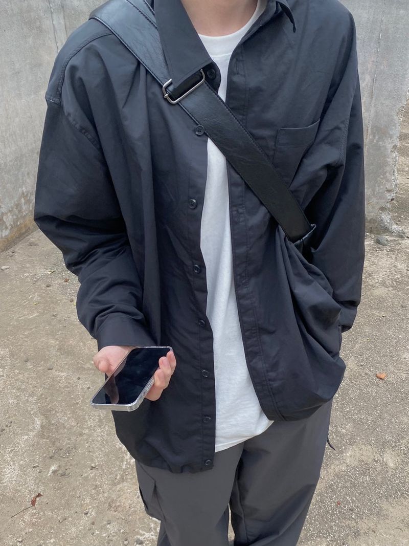 UNAIDUN overfit string long sleeve shirt 2C