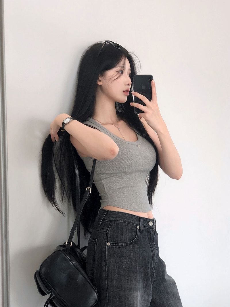 [BELLIDE MADE] HEART PENDANT RIB CAMISOLE