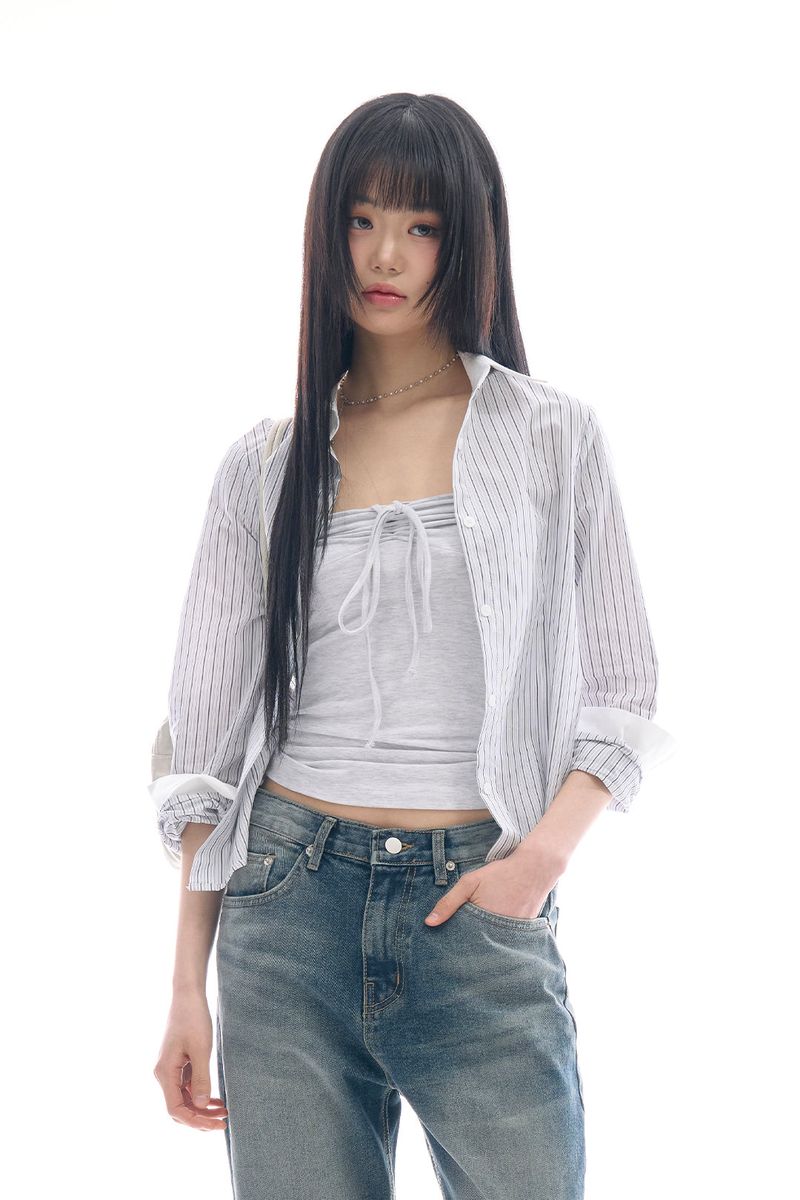 Raucohouse（ラウコハウス）の「Caelum collar striped shirt（Tops）」