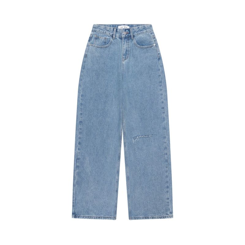 DESTROYED WIDE DENIM PANTS code 21006
