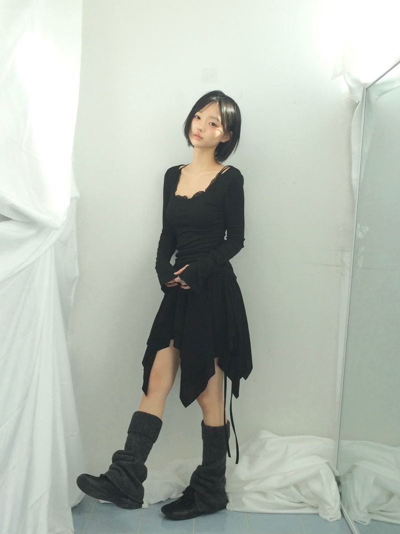 ribbonline wave skirt