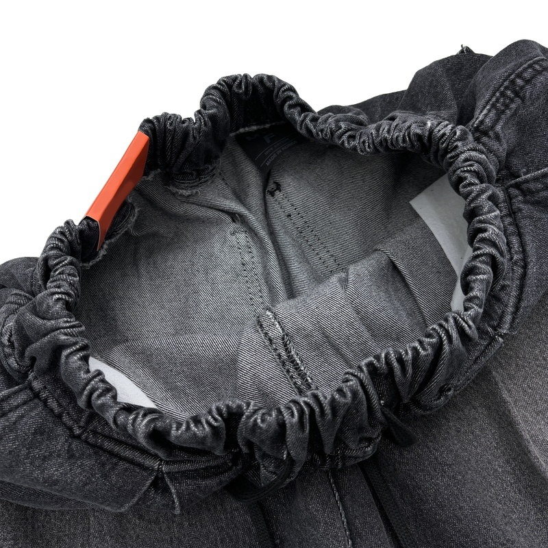 pintuck denim half pt