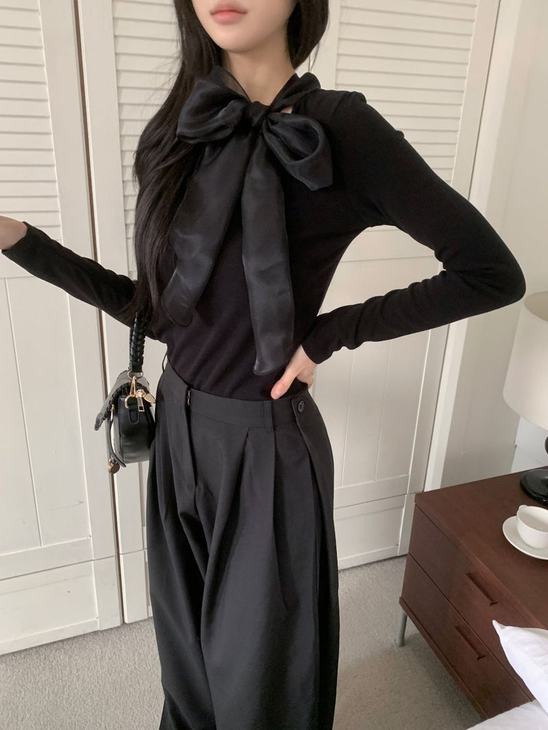 Tilly Tie Scarf Long Sleeve Top