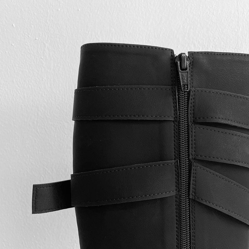 micello buckle long boots