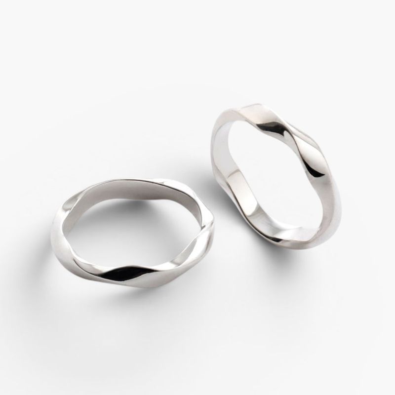 SVR-605 Kang Daniel Worn Silver 92.5 Twist Silver Ring Couple Ring Friendship Ring