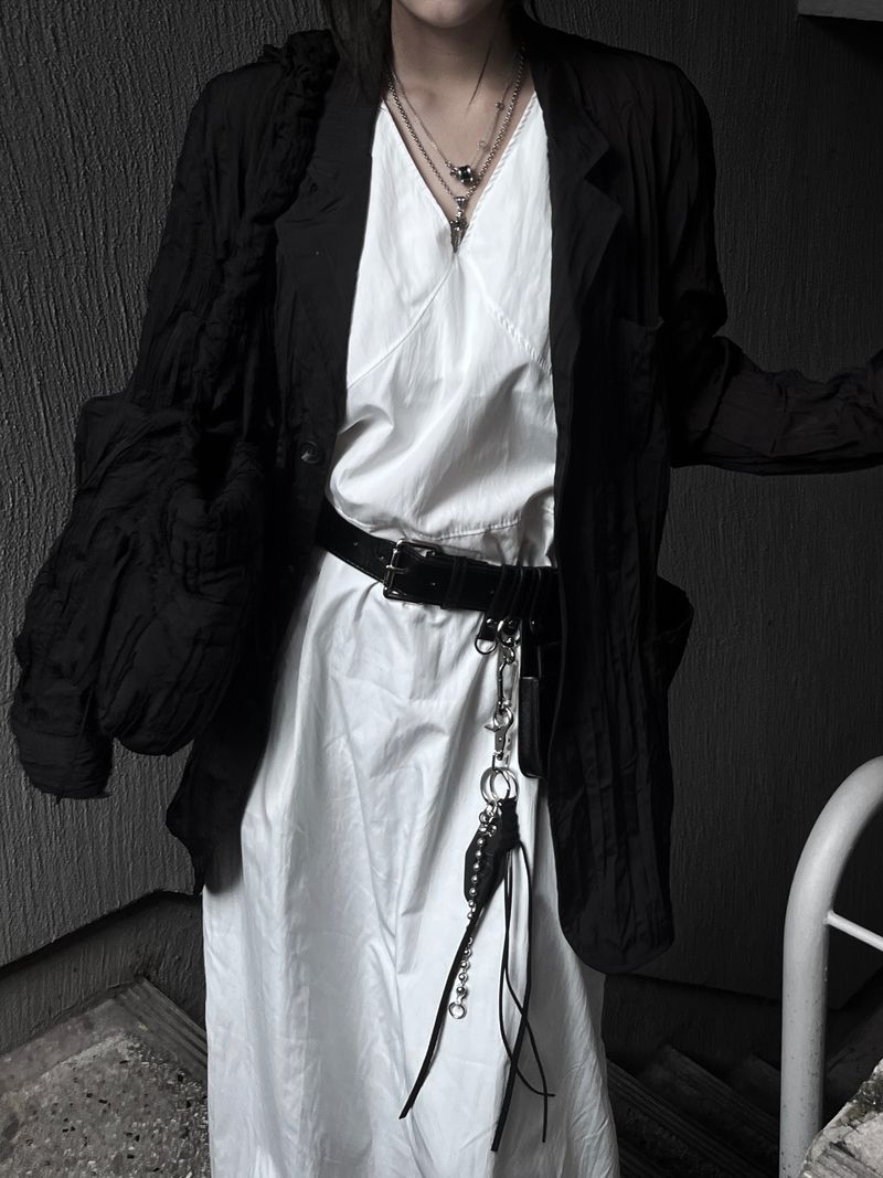 [unisex] ringkle pleated jacket