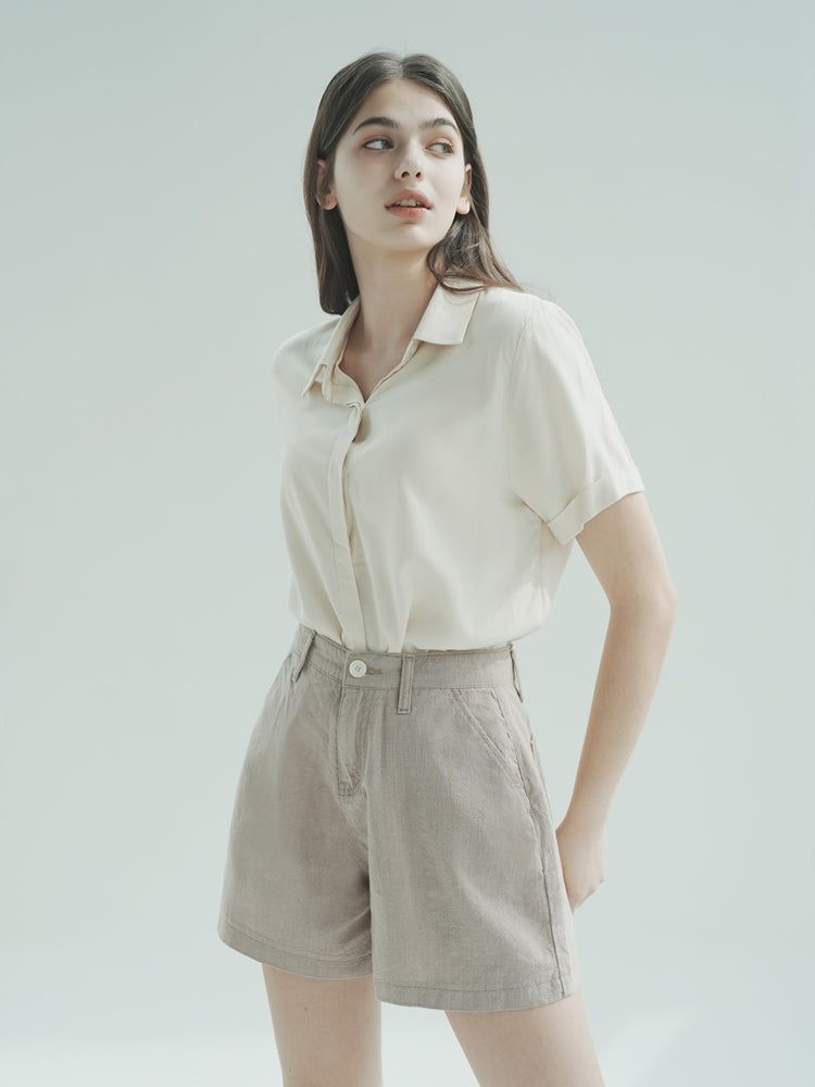 W1013 LINEN SHORT_BEIGE