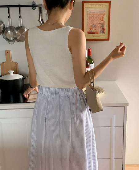 Plum Cotton100 Knit Sleeveles (4color)