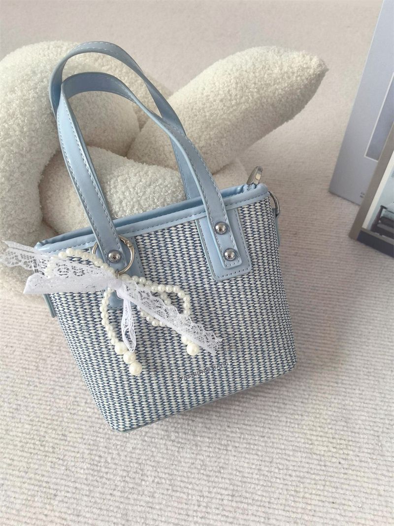 Vacation Straw Rattan Beach Holiday Bucket Bag