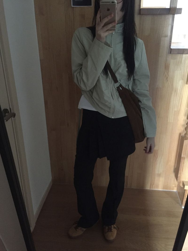Cut slacks layered pants (2 colors)