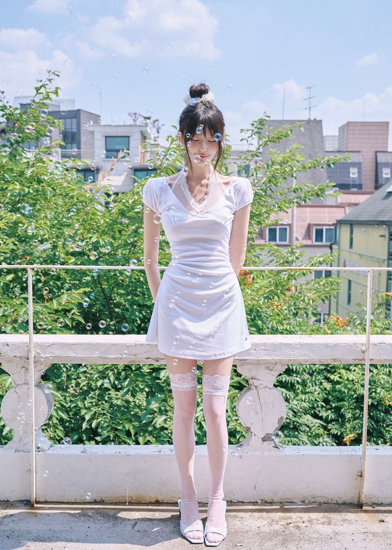 [MADE] Roena Halter-Neck Lace Mini Dress