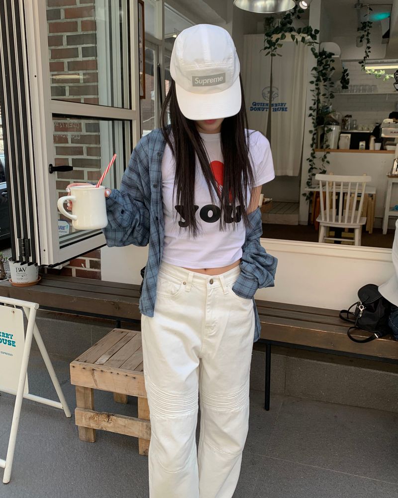 (Unisex) Destroyed check shirts