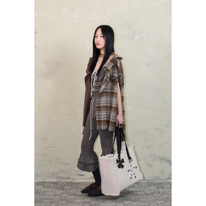 FLOWER TWEED BAG