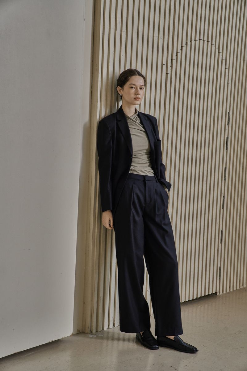 WOOL TWILL SETUP JACKET_NAVY