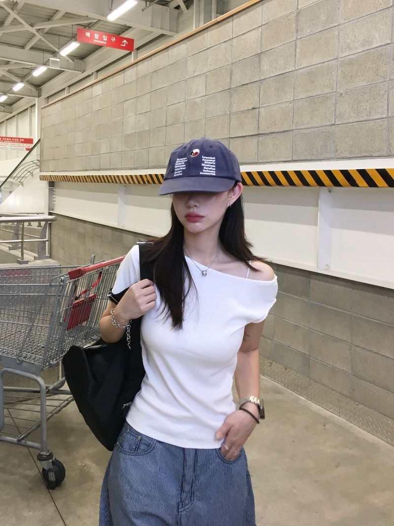 J One Shoulder Unbal Tee (3c)