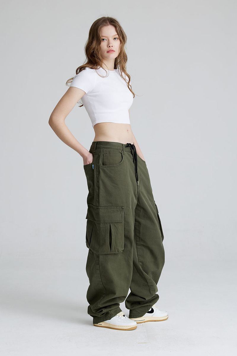 CARGO LOOSEFIT COTTON PANTS KHAKI