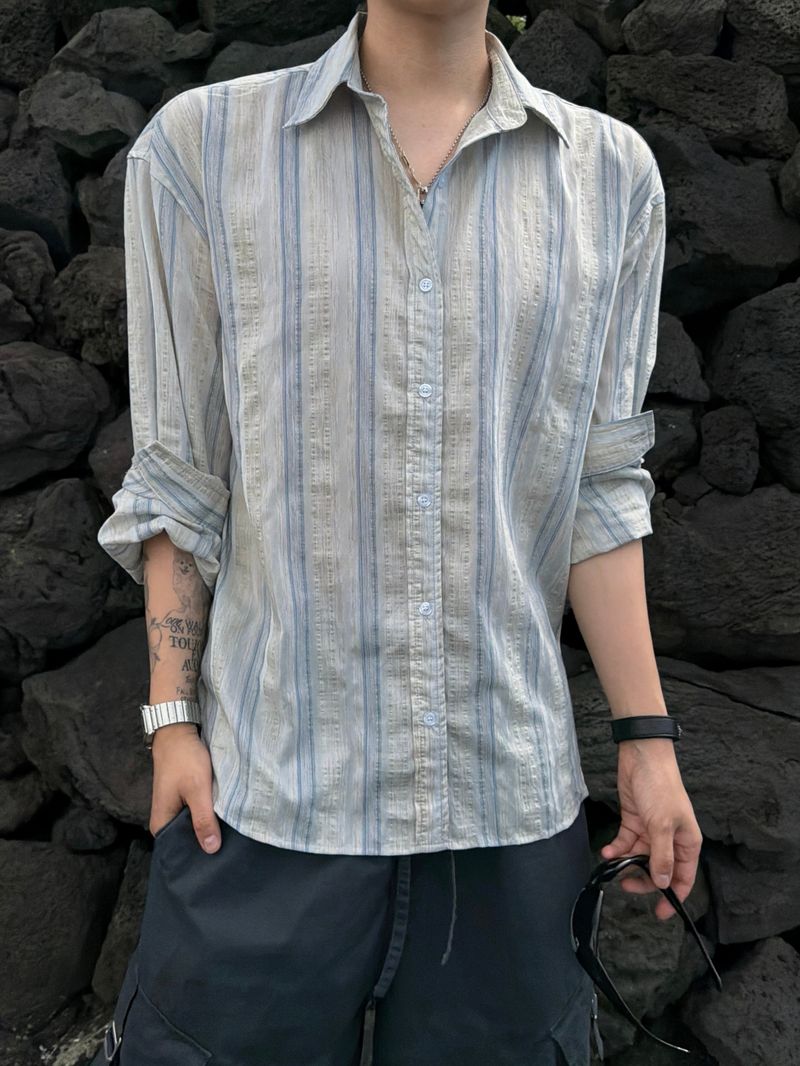 Quad Stripe Linen Shirt 3C