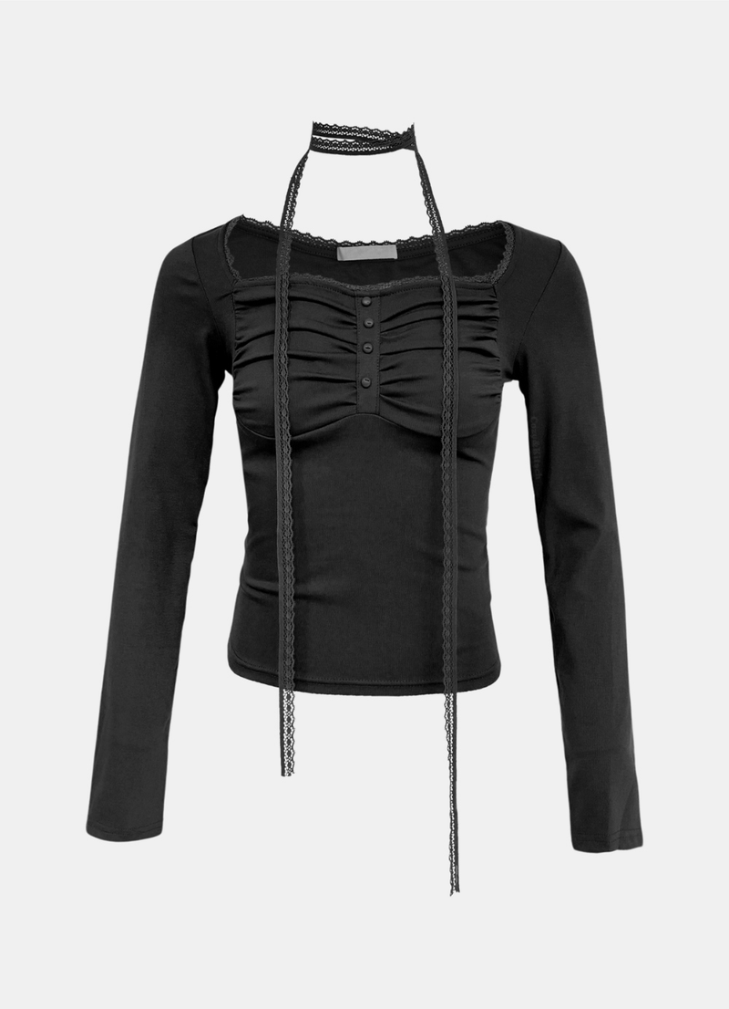 Dore Shirring Lace T-Shirt