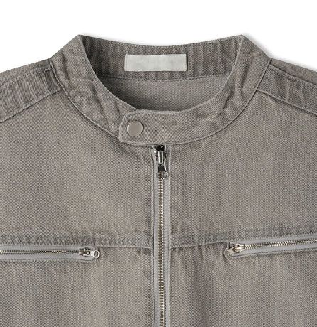 Fade Vintage Denim Biker Jacket
