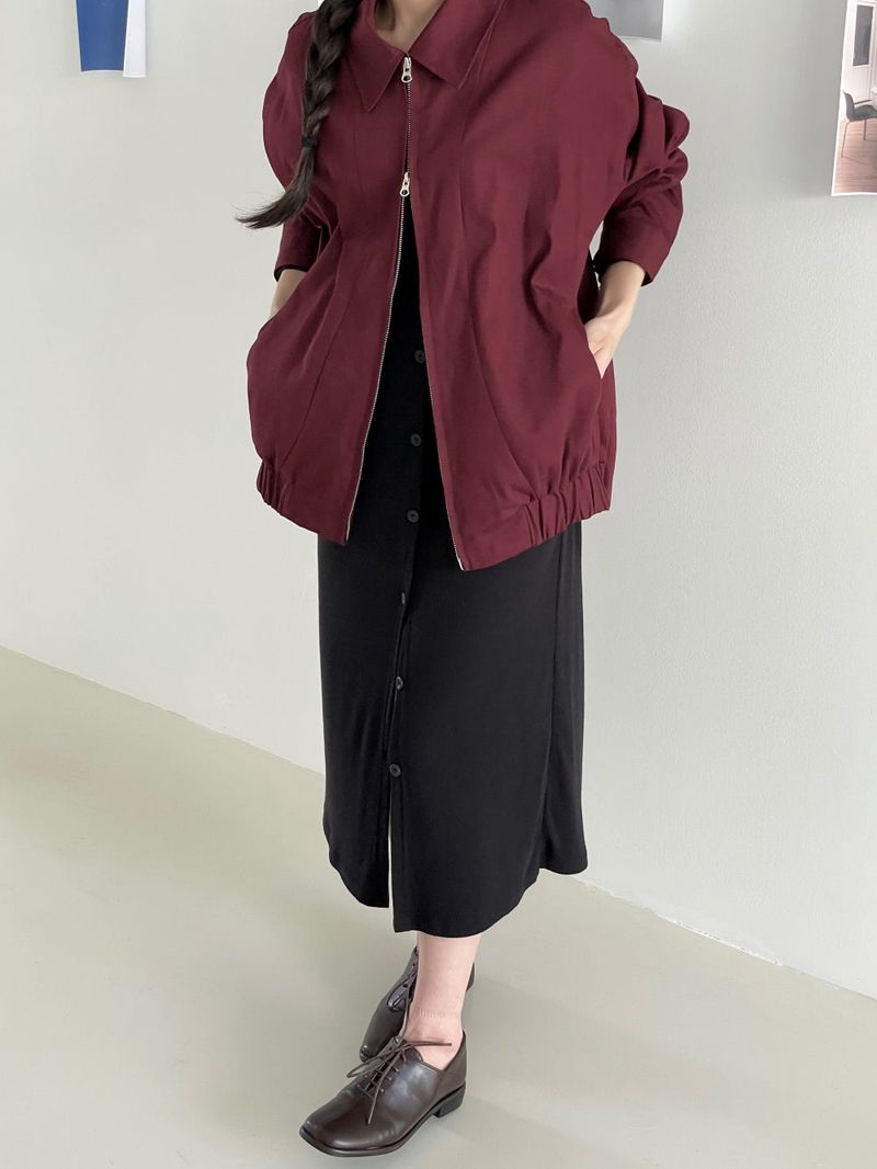 Snap detail blouson jacket