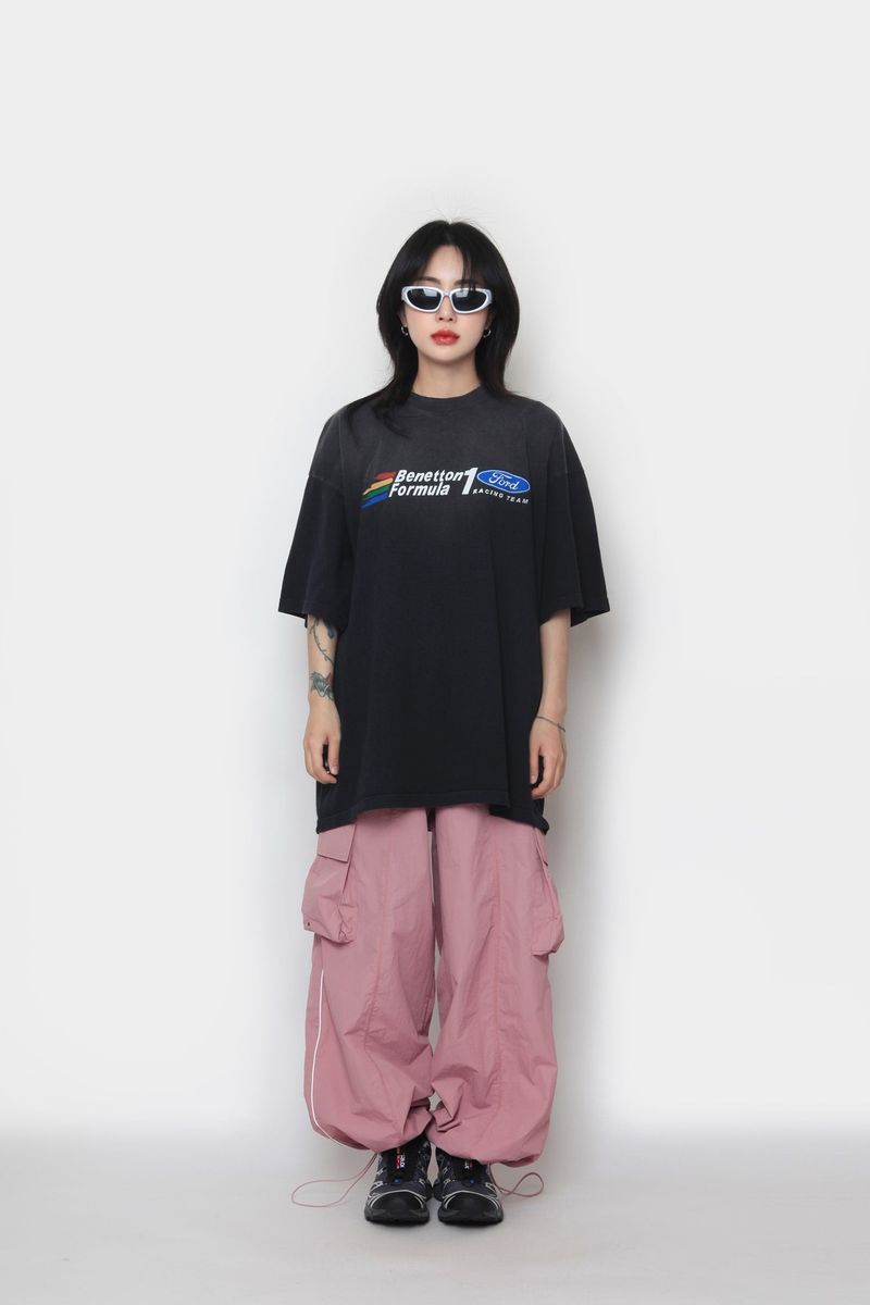 Piping nylon cargo pants