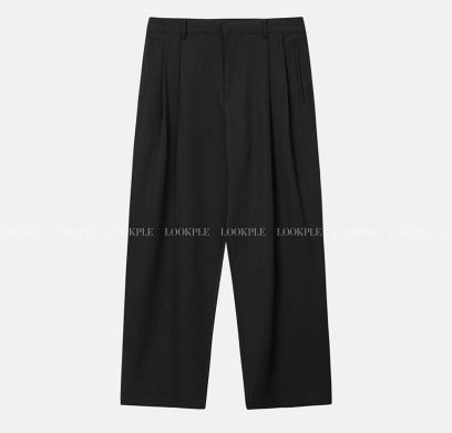 Deface Front Turtle Back Banding Wide Slacks