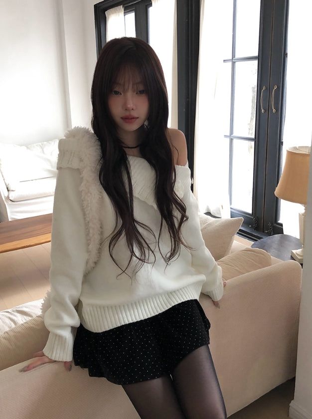 Lemme Dot Velvet Mini Skirt