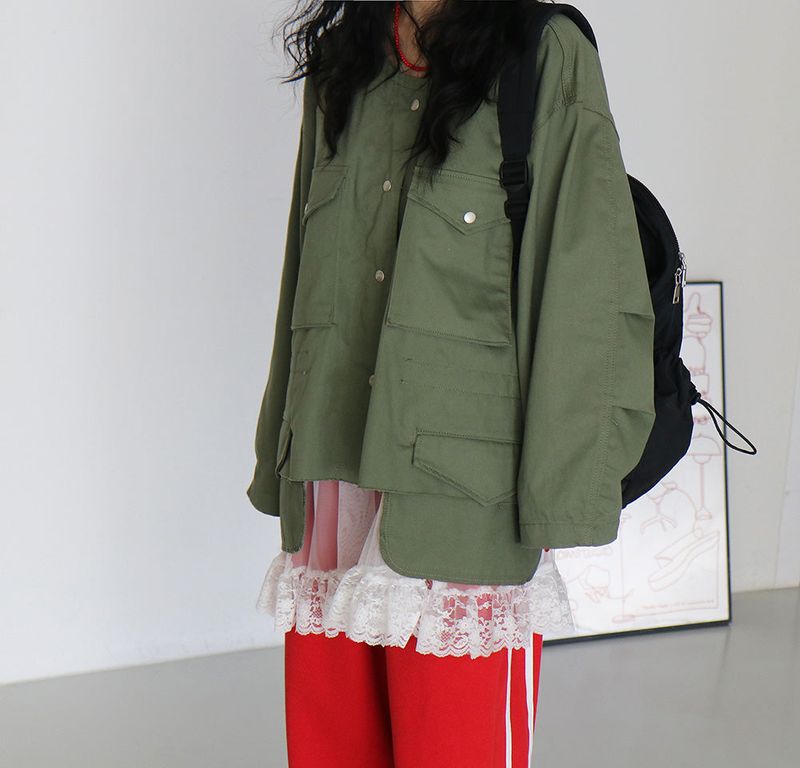 Neco Big Pocket Mini Bomber Jacket