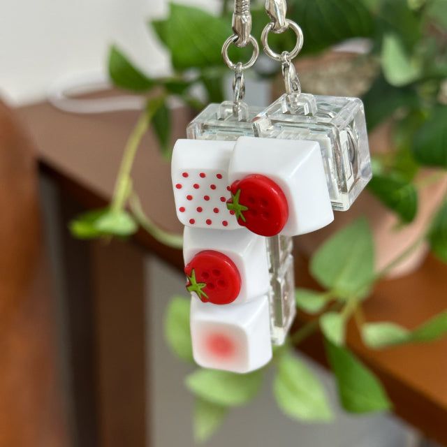LED Tomato Button Keyboard Key Chain Ring Charm 3KEY TYPE