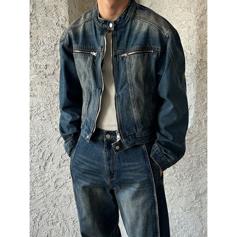  [S/F] Crop biker denim jacket(2color)