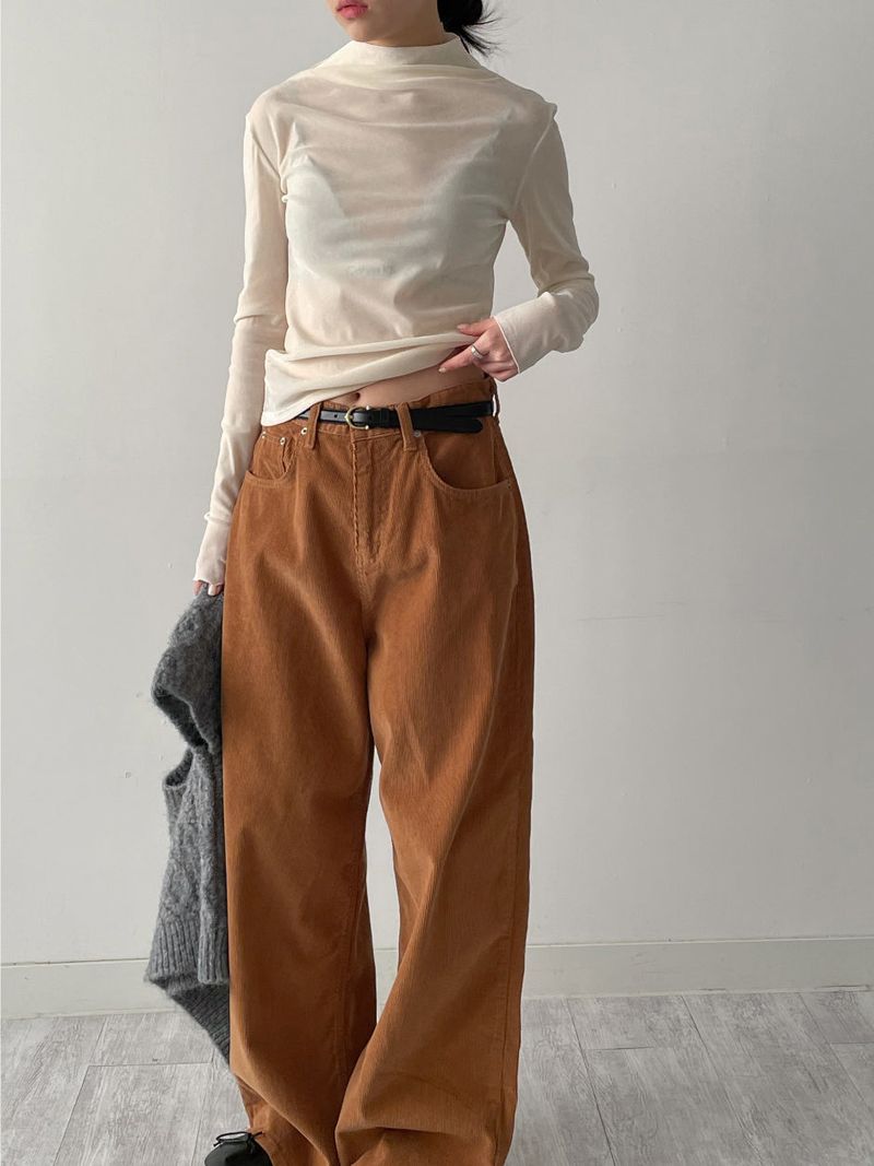 INCHANT ME(インチャントミー)の「Velvet See-Through Mock Neck Polar T-Shirt(Tops)」